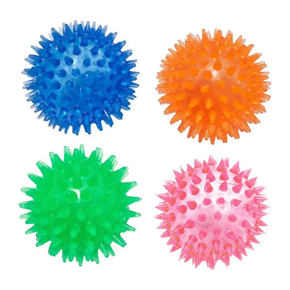Pet Dog Toys Cat Puppy Sounding Toy Polka Squeaky Tooth Cleaning Ball TPR Training Teeth Chewing Toy Thorn Balls Pet Accessories