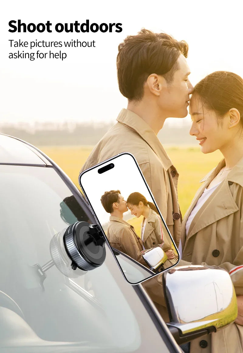 Vacuum Magnet Phone Bracket Multi-angles Adjustment Strong Magnetic Suck Design Foldable Car Holder For iphone Navigation Stand