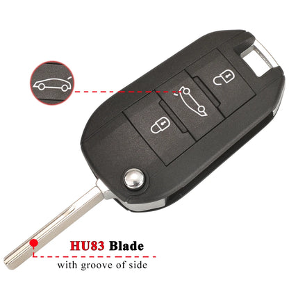 jingyuqin 433.92Mhz ID46-pcf7941 Car Remote Key 2/3 Buttons Fob For Peugeot 508 208 2008 301 308 5008 Citroen C-Elysee C4-Cactus