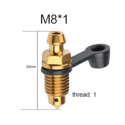 Motorcycle Brake Pump Calipers Exhaust Bleed Screw with Rubber Dust Cap for Moped Scooter M8 M10 1.25 1.0 Picth
