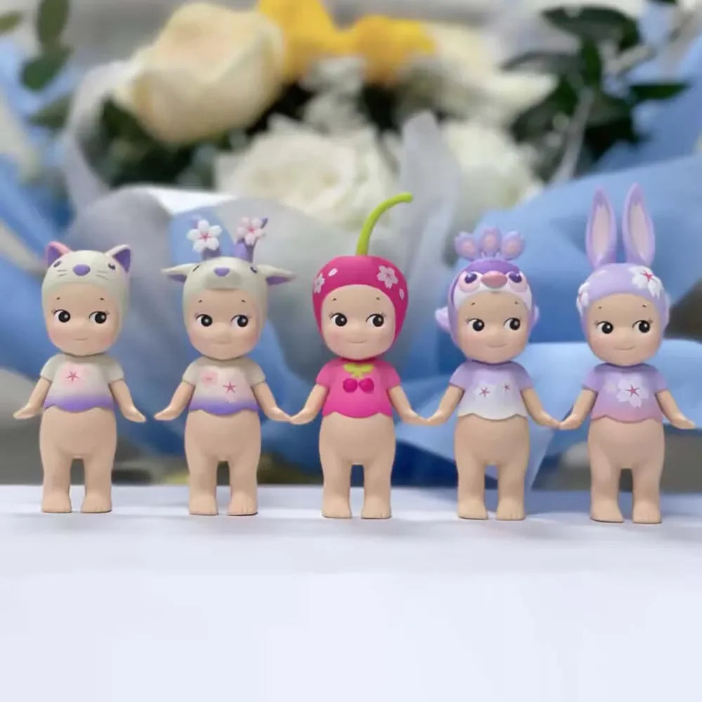 Sonny Angel' Purple Cherry Blossom Series Nigbt Minifigure Version Blind Box Decoration Cute Mystery Surprise Giff