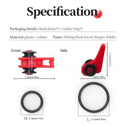 10PCS Fishing Bait Holder Hooks with Safety Keeper Plastic Lure And 2 Rubber Rings Fishing Rod Pole Tackle for Angling
