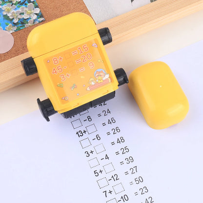 1 Two-in-one Double Roller Random Multiplication Stamp, Student Practice Math Calculation Question Builder Roller Stamp