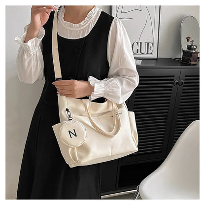 Large capacity Korean version crossbody bag suitable for both male and female college students travel shoulder bag commuting bag