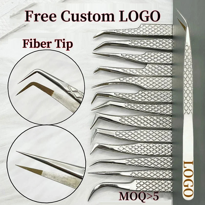 Nanometer Fiber Tip False Lash Tweezers For Eyelash Extension Mega Volume perfect close tip Boot isolation Artist Makeup Tools