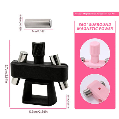 Powerful Automatic Cat‘s Eye Magnet Rotatable Whipping top Design Wide Light Glass Bead Nail Art Magnetic for Gel Nail Polish