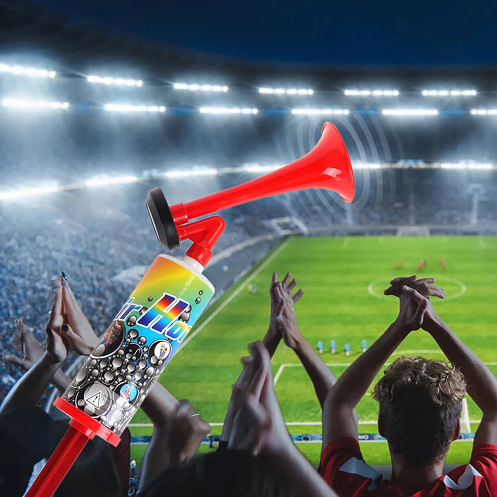 Portable Football Stadium Horn Soccer Air Cheering Horn Mini Handpush Pump Air Horn for Boating Sports Events Birthday Parties