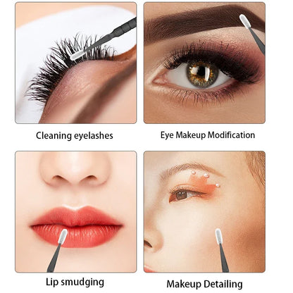500/1000PCS Eyelash Brushes Crystal Swab Microbrushes Eyelash Extension Brush Grafting Lash Removing Applicators Makeup Tool