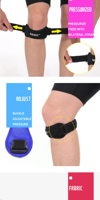 AOLIKES 1PCS Knee Patellar Tendon Knee Support Strape Brace Adjustable Shock Absorption Compression Knee Pad for Basketball