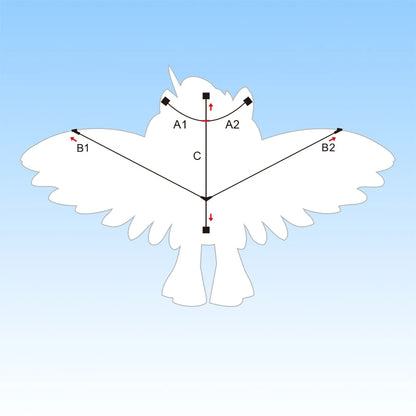 1.4-Meter Foal Kite with Colorful Wings, Cute and Beautiful Foal Kite with Irregular Shape, Easy to Fly, Suitable for Beginners