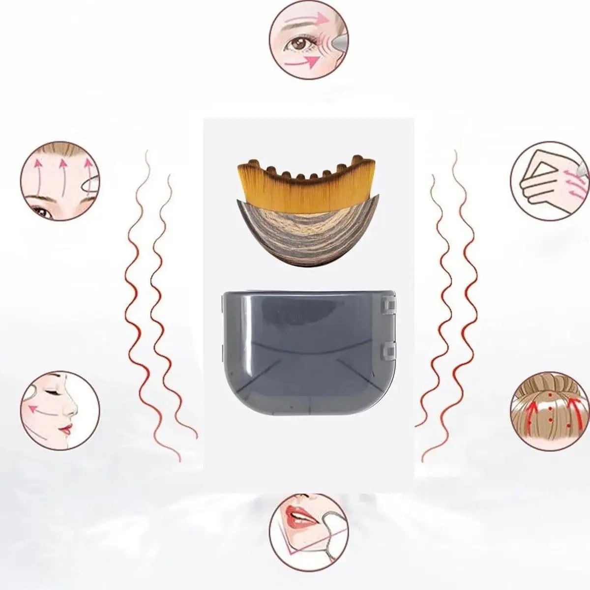 Lymphatic Drainage Brush for Face & Body, Ergonomic Massager Tool, Fits Skin Contours, Detox & Relaxation