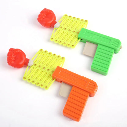 2PCS Retractable Fist Shooter Trick Toy Gun Funny Prank Toys Plastic Festival Gift for Fun Classic Elastic Telescopic Fist