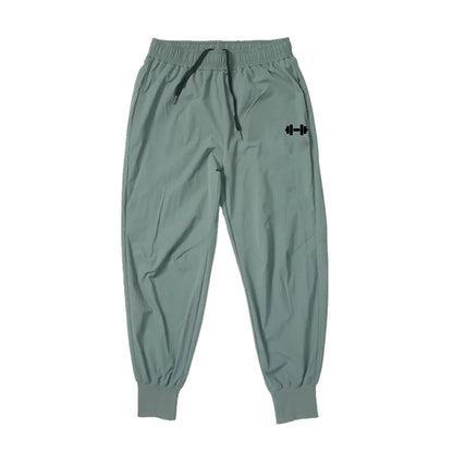 Gym Bodybuilding Fitness Sport Pants Men Casual Training Trousers Elastic Waist Ultra-thin Quick Dry High Waist Loose Long Pants