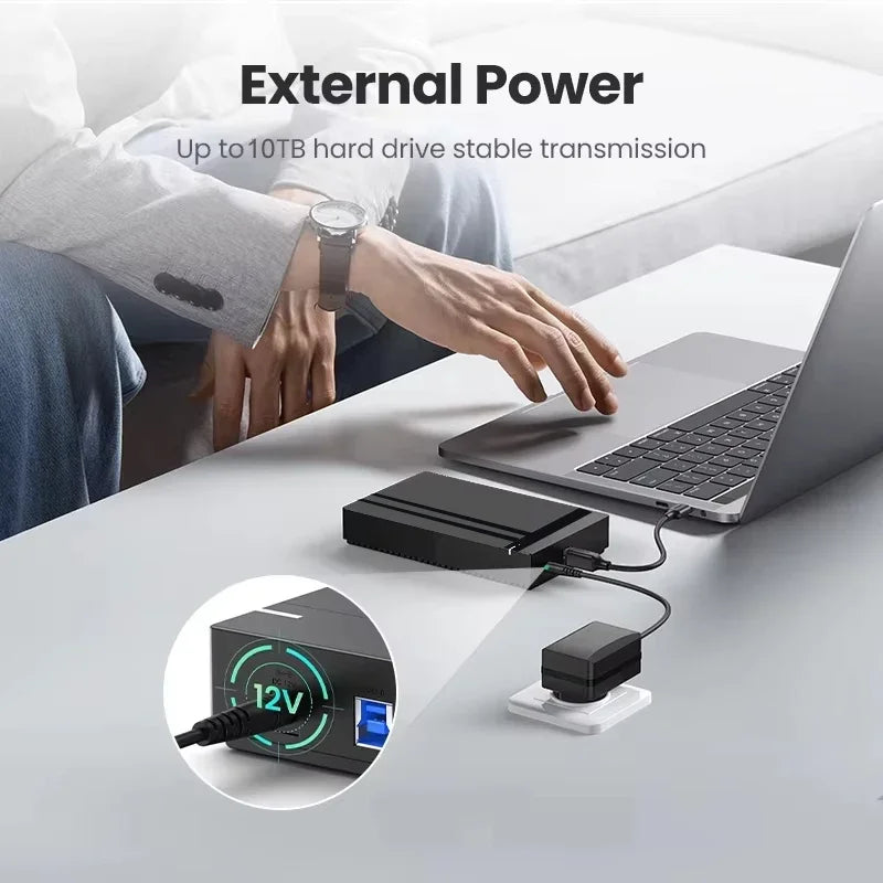 3.5'' HDD Case SATA to USB 3.0 Adapter External Hard Drive Enclosure for 2.5" 3.5" SSD Disk 450Mb/s 10TB HDD Case for PC Laptop