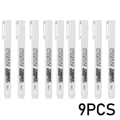 New 1/2/3PCS Waterproof Metal Marker Permanent White Paint Pen Washing Art Painting Graffiti Pens Fabric Wood Leather Marker1MM