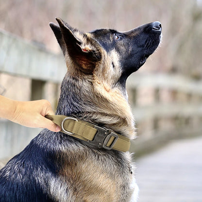 Durable Tactical Dog Collar and Leash Adjustable Military Pet Collar Leash Medium Large Dog German Shepherd Training Accessories