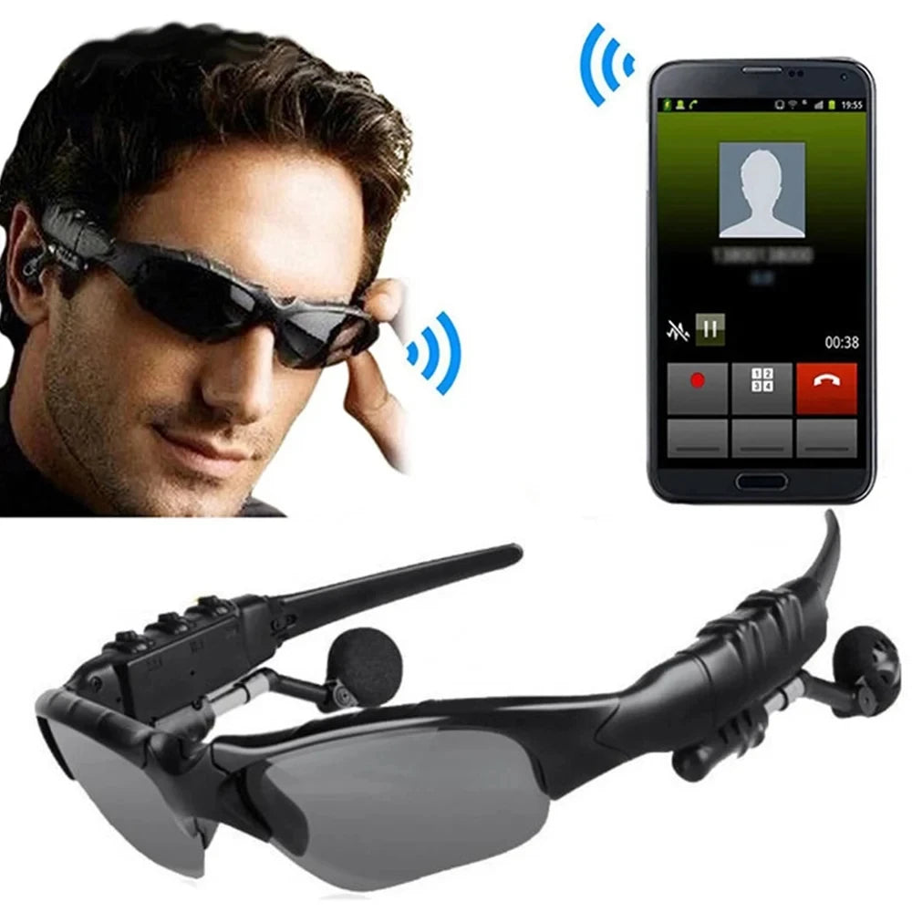Stereo Earphones Wireless Headset with Mic Glasses Sunglasses for Driving Cycling Sports Noise Reduction Headphones