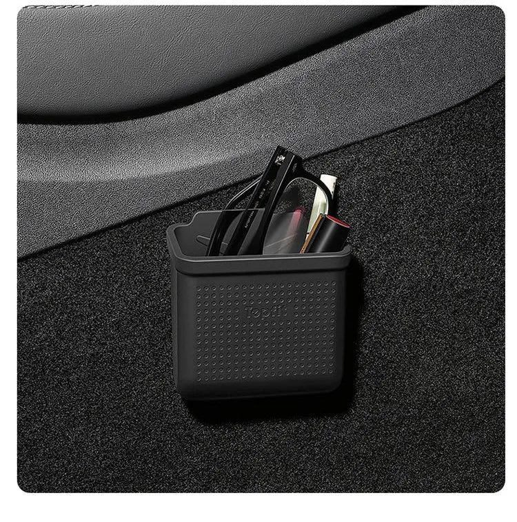 Silicone Car Storage Box For Tesla Model 3 Y S X 2017-2022 2023 Hidden Organizer Tray Bag Box Phone Coin Holder Auto Accessories