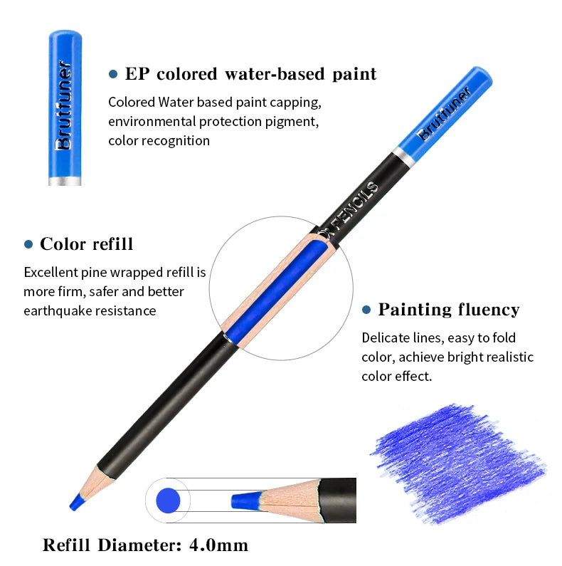 Brutfuner 48/72/120/150/160/180Colors Pencils Professional Oil Wood Soft Watercolor Pencil For School Draw Sketch Art Supplies