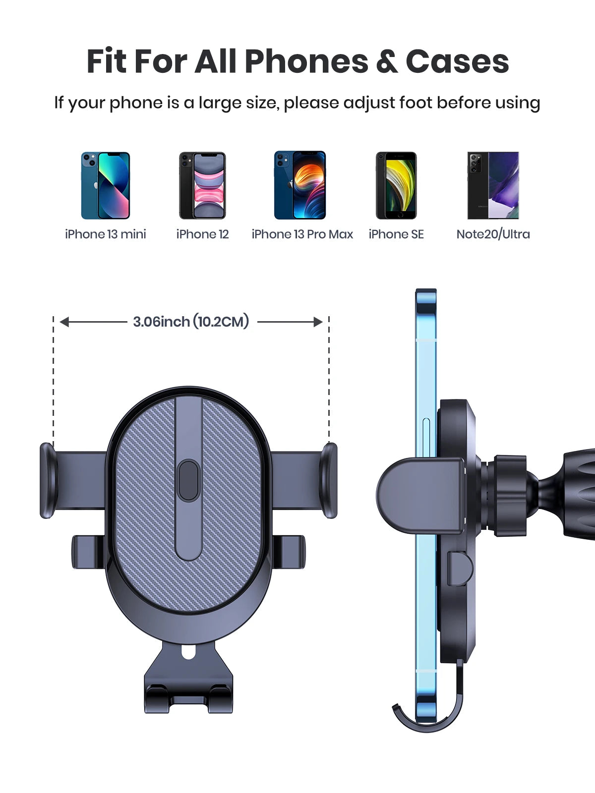 Car Phone Holder Mount, TOPK [2023 Upgrade Auto Locking] Universal Phone Holder with Hook Clip for Car Air Vent