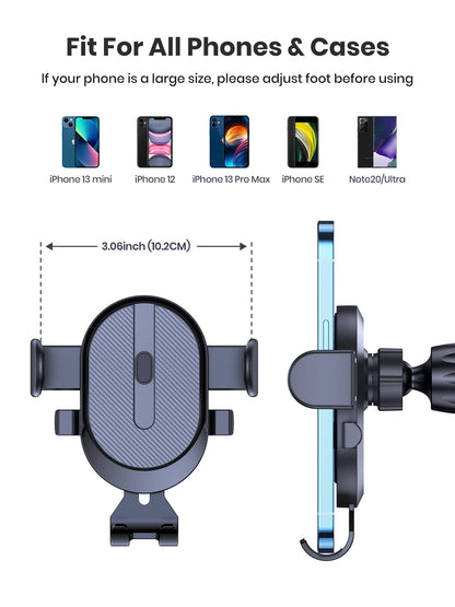 Car Phone Holder Mount, TOPK [2023 Upgrade Auto Locking] Universal Phone Holder with Hook Clip for Car Air Vent