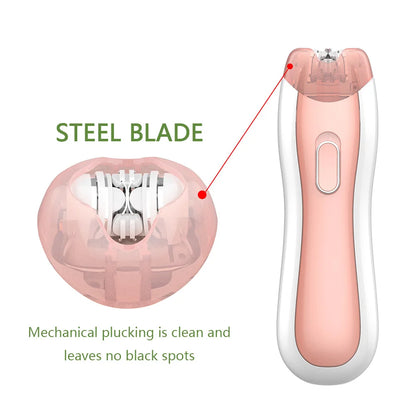Women Painless Hair Trimmer Portable Armpit Leg Hair Removal Machine Smooth Glide Epilator for Facial Wholebody Home Use