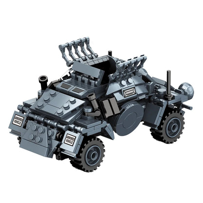 Military Army Soldiers World War Tank Armored Vehicle Model Assemble Building Blocks Bricks DIY Toys Gift