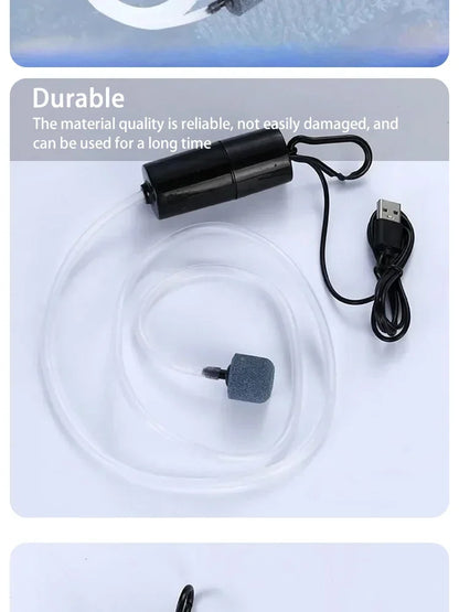 Mini Oxygen Pump USB Portable Fish Tank Fish Farming Aquarium Supplies Small Oxygen Pump Ultra Quiet Fishing Aerator