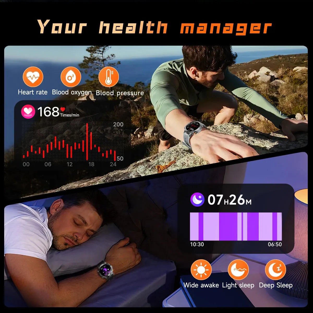 2025 1000mAh Super Capacity Battery Adult Men Smart Watch 1.7-inch Large Screen Bluetooth Call IP68 Waterproof SmartWatch Sports