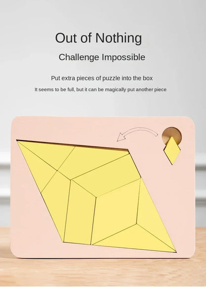 Wooden Geometric Puzzles Challenge Impossible Brain Burning Decompression IQ Mind Brain Teaser Jigsaw Puzzle for Adults Kids