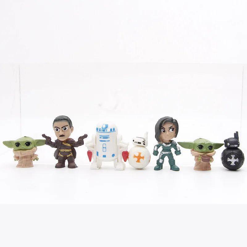 14pcs/set Darth Vader The Manda lorian DIN DJARIN Baby Yoda Skywalker R2-D2 C-3PO BB-8 Action Figure Movie Cartoon PVC Model