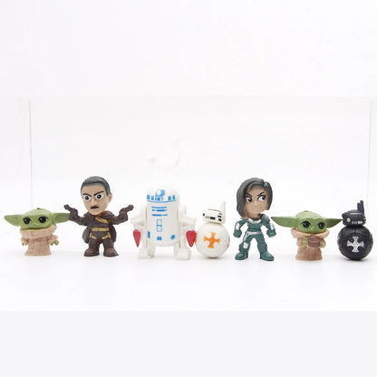 14pcs/set Darth Vader The Manda lorian DIN DJARIN Baby Yoda Skywalker R2-D2 C-3PO BB-8 Action Figure Movie Cartoon PVC Model