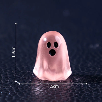 10pcs Creative Luminous Little Ghost Cute Beads DIY Decorative Pendant Accessories Miniature Micro Landscape Halloween Ornament