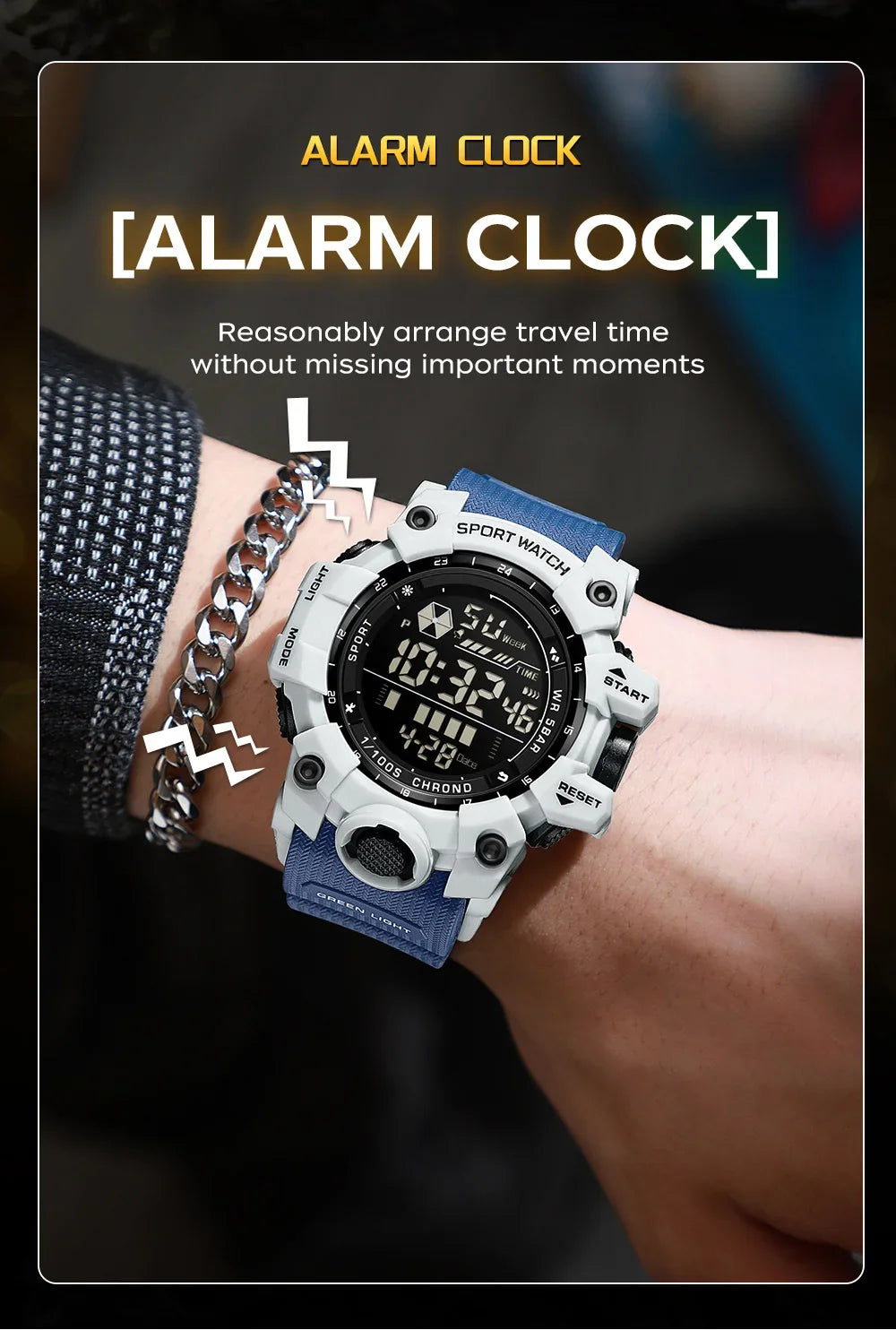 SANDA Men Outdoor Sports Watch Waterproof LED Analog Digital Show Multifunction Big Dial Electronic Wristwatch G style Male Cloc