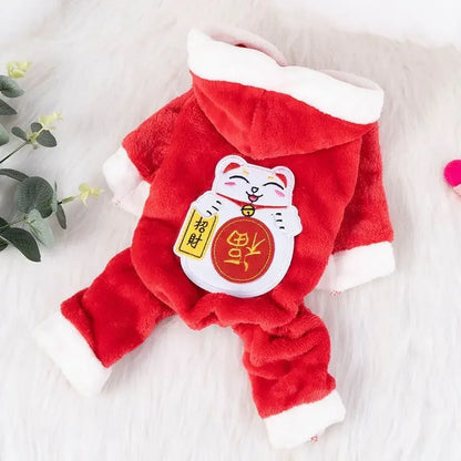 Cartoon Animal Dog Cat Costume Small Dogs Cat Winter Warm Pet Jumpsuit Pajama for Yorkies Poodle Overalls Puppy Mascotas Clothes