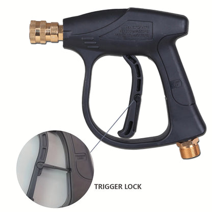 1/4'' High Pressure Washer Gun 4000PSl Car Wash Foam Spray Short Gun/Nozzle Aluminium Valve Wash Gun With 5 Colour Nozzle