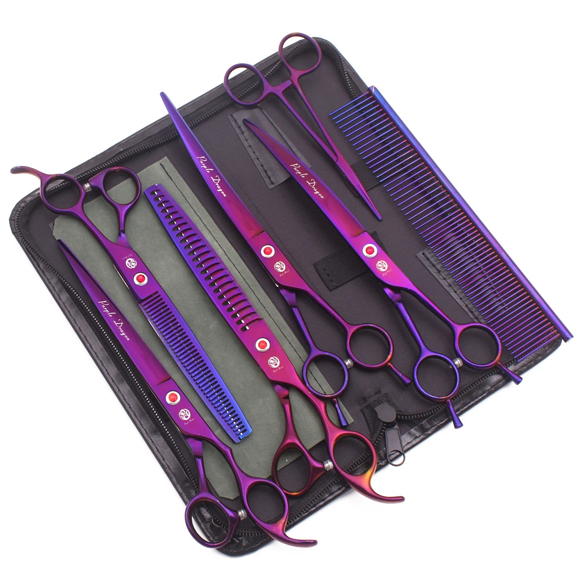 Dog Grooming Scissors Purple Dragon Stainless Gold Professional Dog Shears Scissors To Cut Dog Hair Pet Curved Shears Z3005A