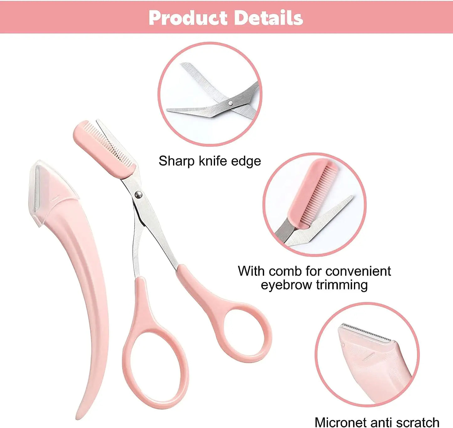 Eyebrow Trimming Knife Eyebrow Face Razor For Women Professional Eyebrow Scissors With Comb Brow Trimmer Scraper Accessories