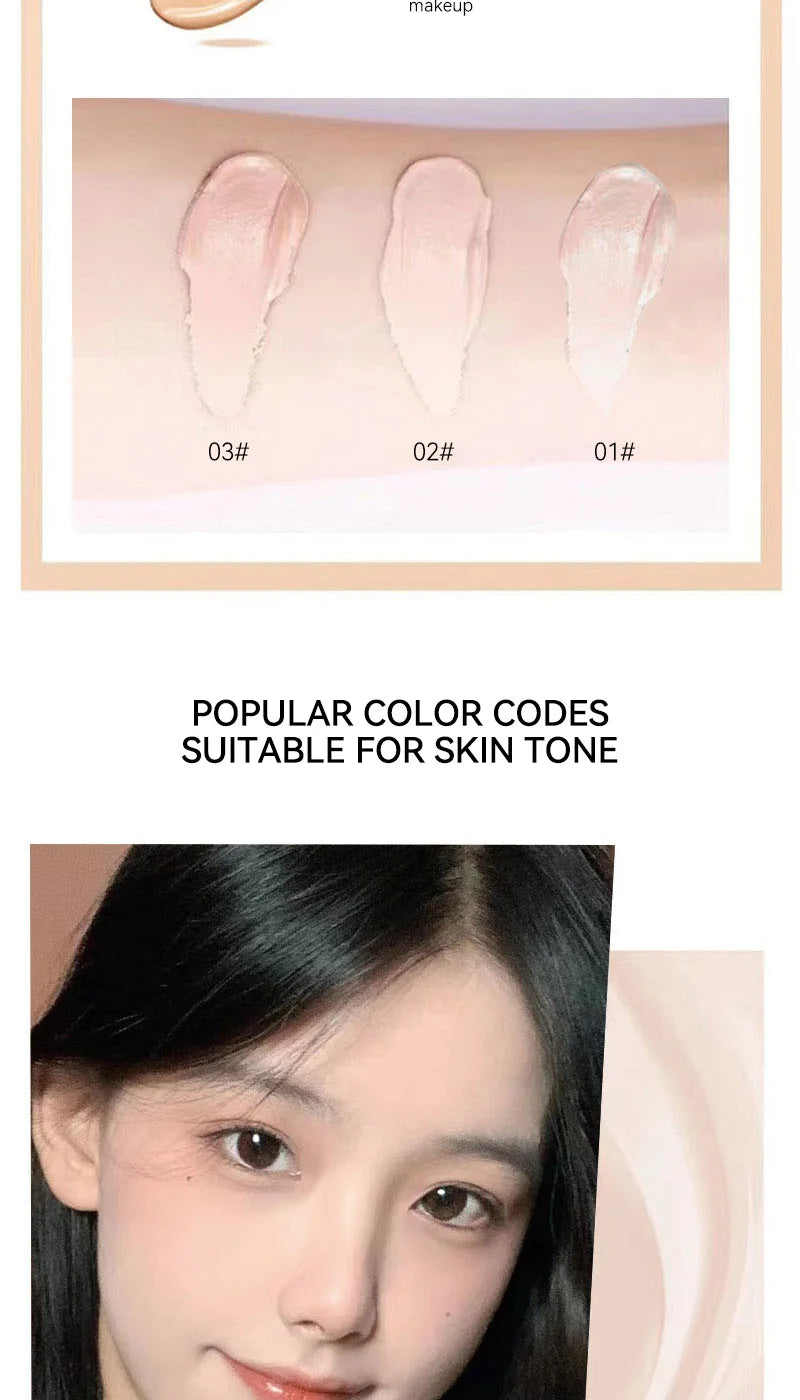The liquid foundation is light, matte, naturally brightening, and does not come off makeup. The natural complexion is frosty,