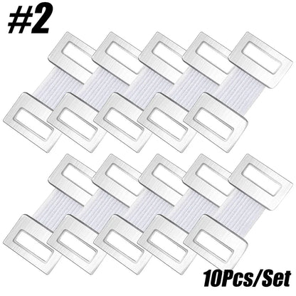 10/20/30Pcs Replacement Elastic Bandage Wrap Stretch Metal Clips Fixation Clamps Hooks First Aid Kit for Sport White/Coffee