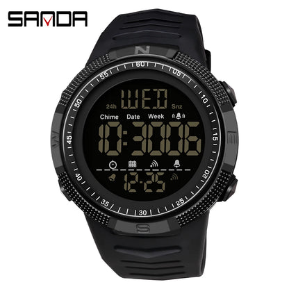 SANDA Brand Military Sport Watch Mens Clock Fashion Digital Wristwatch Shockproof Countdown Watches Waterproof Hour Bracelet