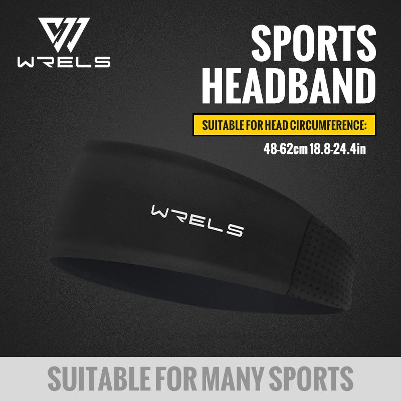 WRELS Anti-Slip Sports Headband Sweat Absorbing Headband Breathable Fitness Running Hair Band Quick Dry Elastic Cycling Hairband