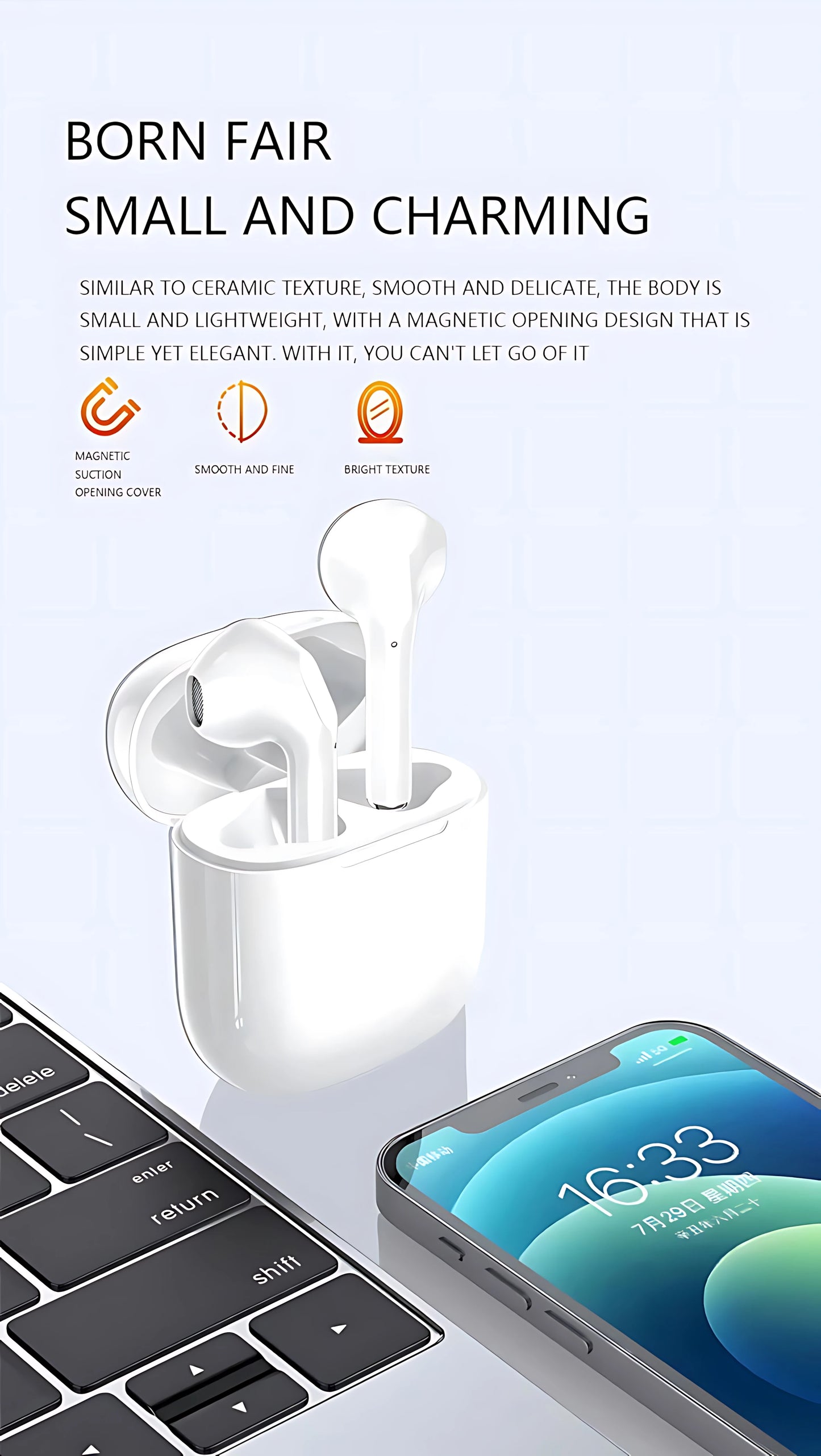 2025 TWS Air  Fone Bluetooth Earphones Wireless Headphones with Mic Touch Control Wireless Bluetooth Headset Pro 4 Earbuds