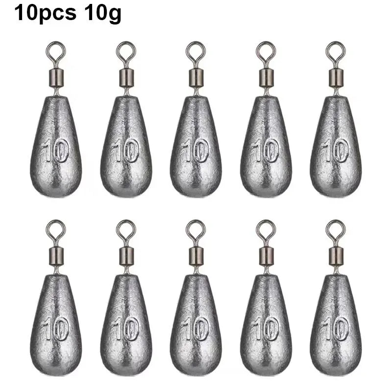 Quick Release Fishing Weight Sinker 10Pcs10g Soft Bait Sinker Bass Fishing Tackle Accessories Line Sinkers Hook Connector