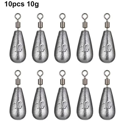 Quick Release Fishing Weight Sinker 10Pcs10g Soft Bait Sinker Bass Fishing Tackle Accessories Line Sinkers Hook Connector