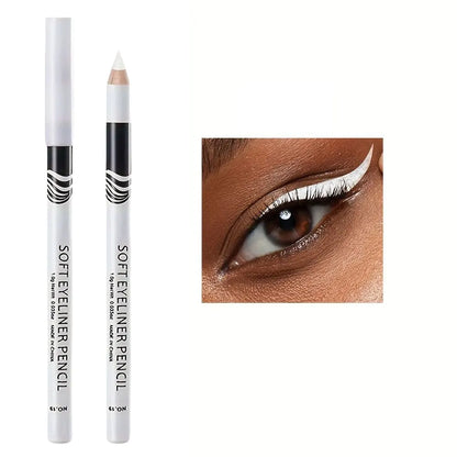 Wooden Rod White Inner Eyeliner Pen Eyelid Under Crease Pen Matte White Pen Beauty Eyeliner Easy Coloring