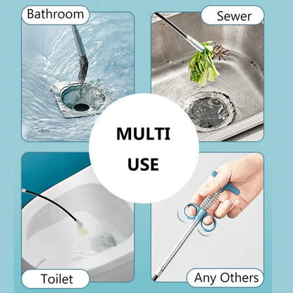1/1.6/2/3M Spring Pipe Dredging Tools Sewer Pipe Unblocker Drain Snake Hose Drain Cleaner Sticks Clog Remover Cleaning Household