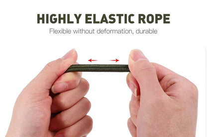 Heavy Duty Bungee Cord Elastic Tie Strap String Carabiner Hooks Kayak Cycling Luggage Packing Ropes Camping Accessories
