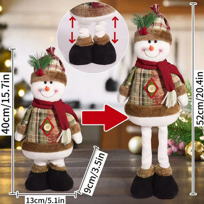 Christmas Tree Retro Snowflake Checkered Fabric Stretch Doll Hotel Shopping Mall Decoration and Decoration gifts for kids 2025