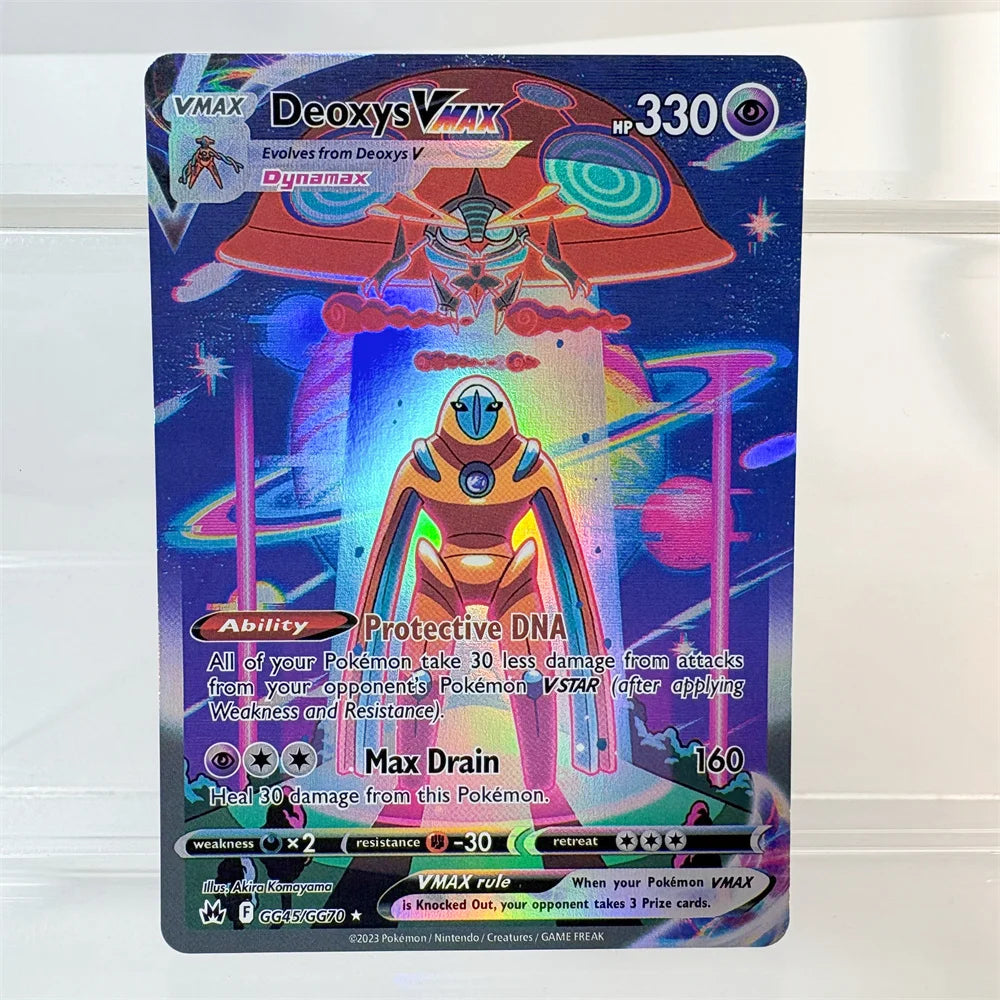 PKM Proxy Card Holographic Rayquaza VMAX Deoxys Reshiram&Charizard Sylveon GX Hobbies Rare Collection Battle Cards Toys Gifts